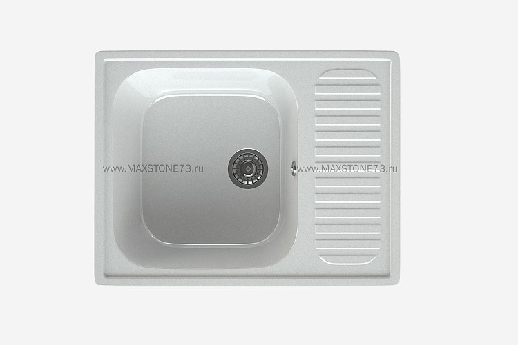 MAXSTONE Мойка глянцевая MS-6 (белый металлик) 640*490*215